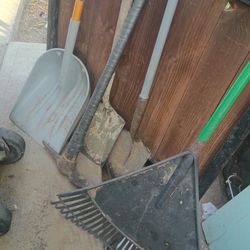 Shovels ,Rake,And Axe Pick Good Deal N Good Condition