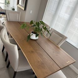 Anthropologie Dining Table  80” With 6 Chairs