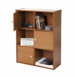 Brand new six tier shelf with doors and brand new in a box