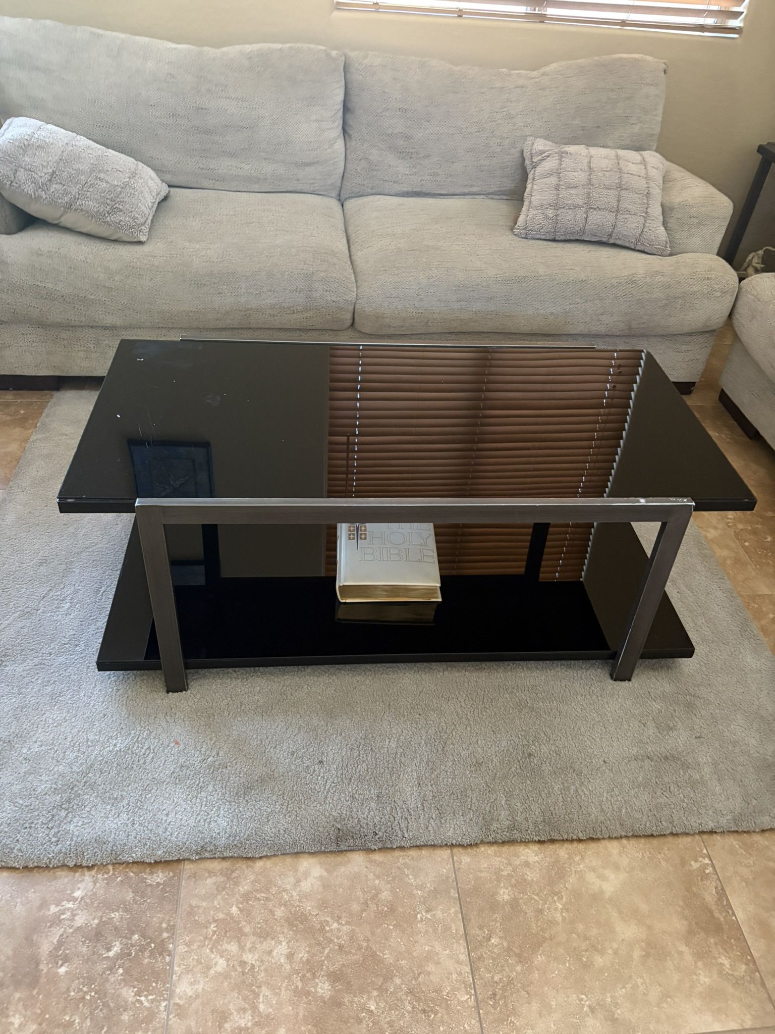 Glass Coffee Table And 2 End Tables
