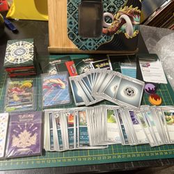 Pokemon Tin And Card Lot Plus Acccesories 