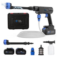 Cordless Pressure Washer,1200PSI Portable Pressure Washer with 2 Rechargeable 20000mAH Battery Power Washer,6 Modes Ajustable Light Duty Tools 6-in-1 