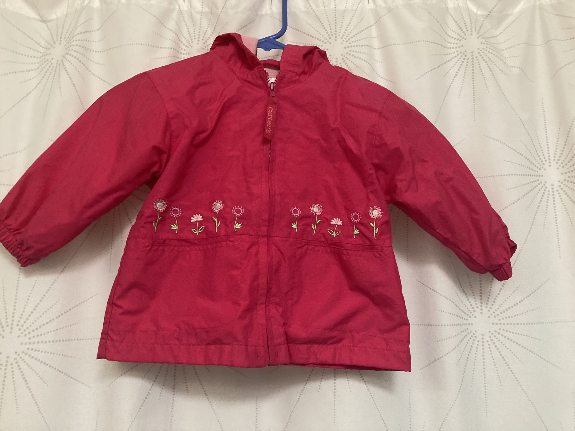 Girls Jacket With Hood, Carters Kids, 4T, Bright Pink, Water Resistant, Fleece Lining