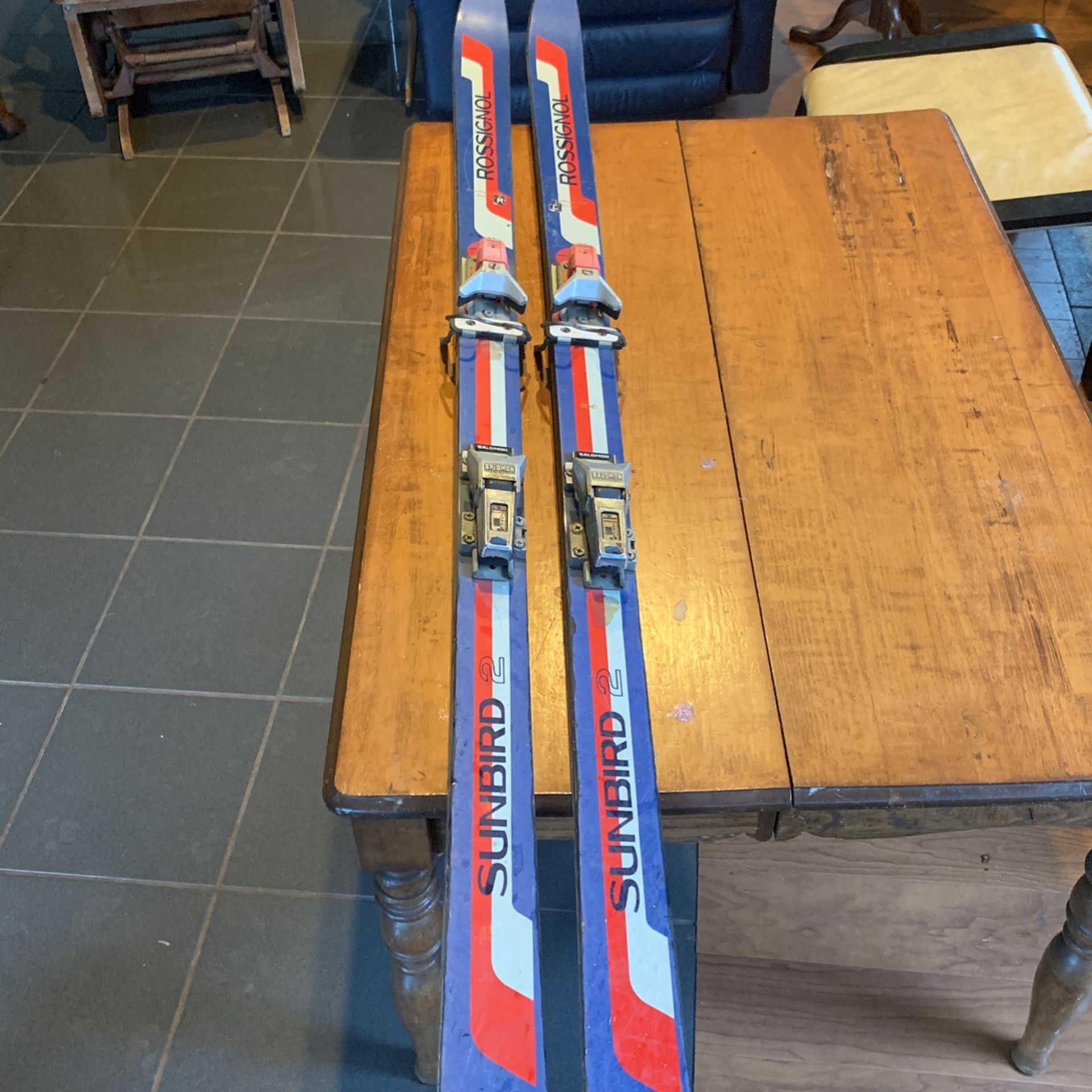 Vintage Rossignol Skis With Salomon Bindings Size Of The Skis 170