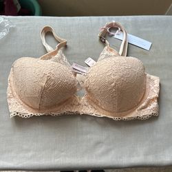Victoria Secret Bra No Padding 36c Beige New