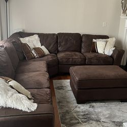 Large Brown Leather Sofa