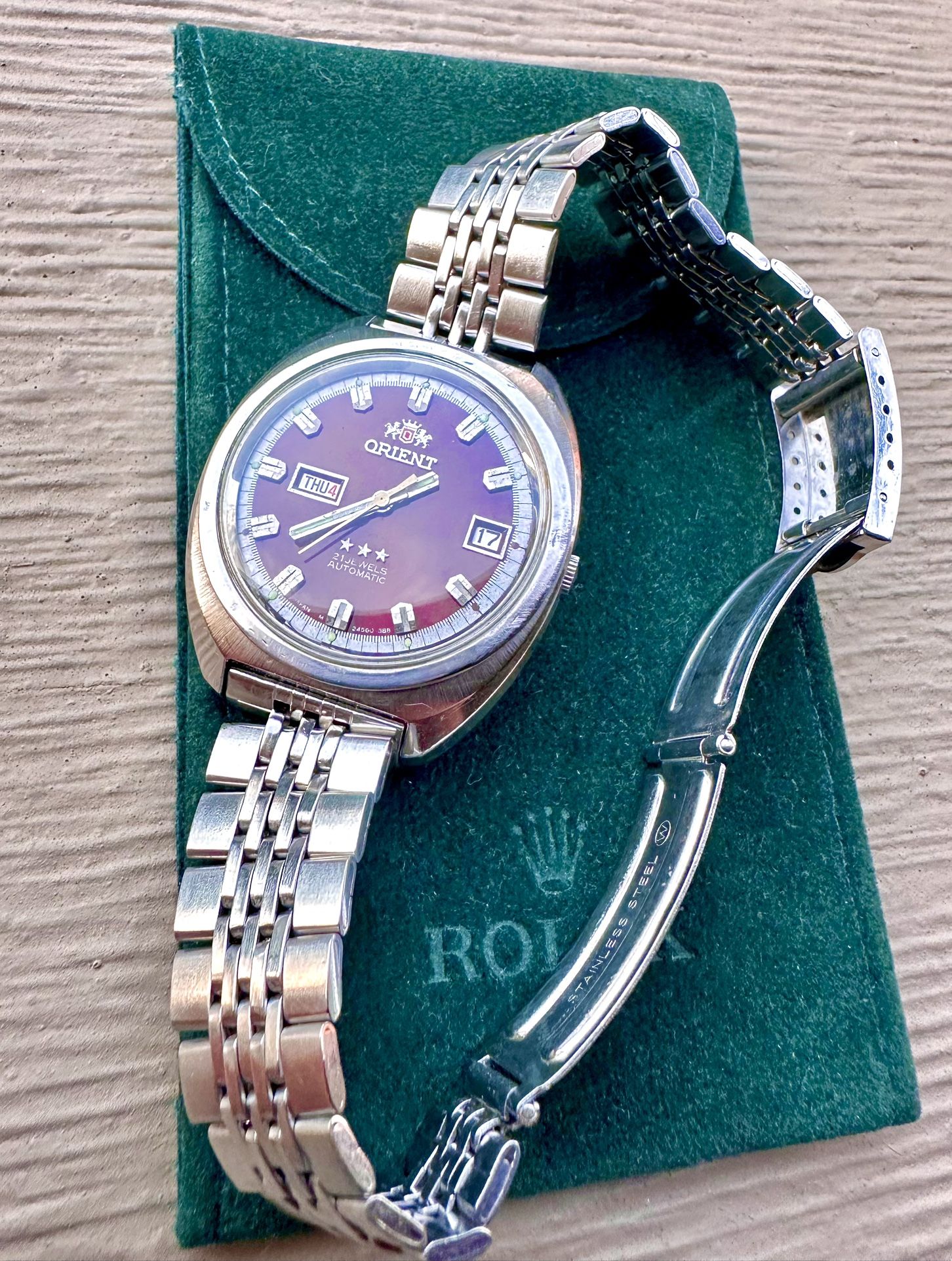 Rare Vintage Orient 1942 Day-Date Automatic 3 stars  Men's wrist watch