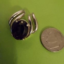 Gorgeous Genuine Black Onyx Pendant - Solid Sterling Silver,  Stamped 925. 22ss