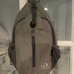 Waterfly Dark Gray Adjustable Travel Hiking Chest Crossbody Sling Backpack  Bag