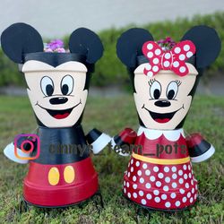 Mickey And Minnie Garden Pots