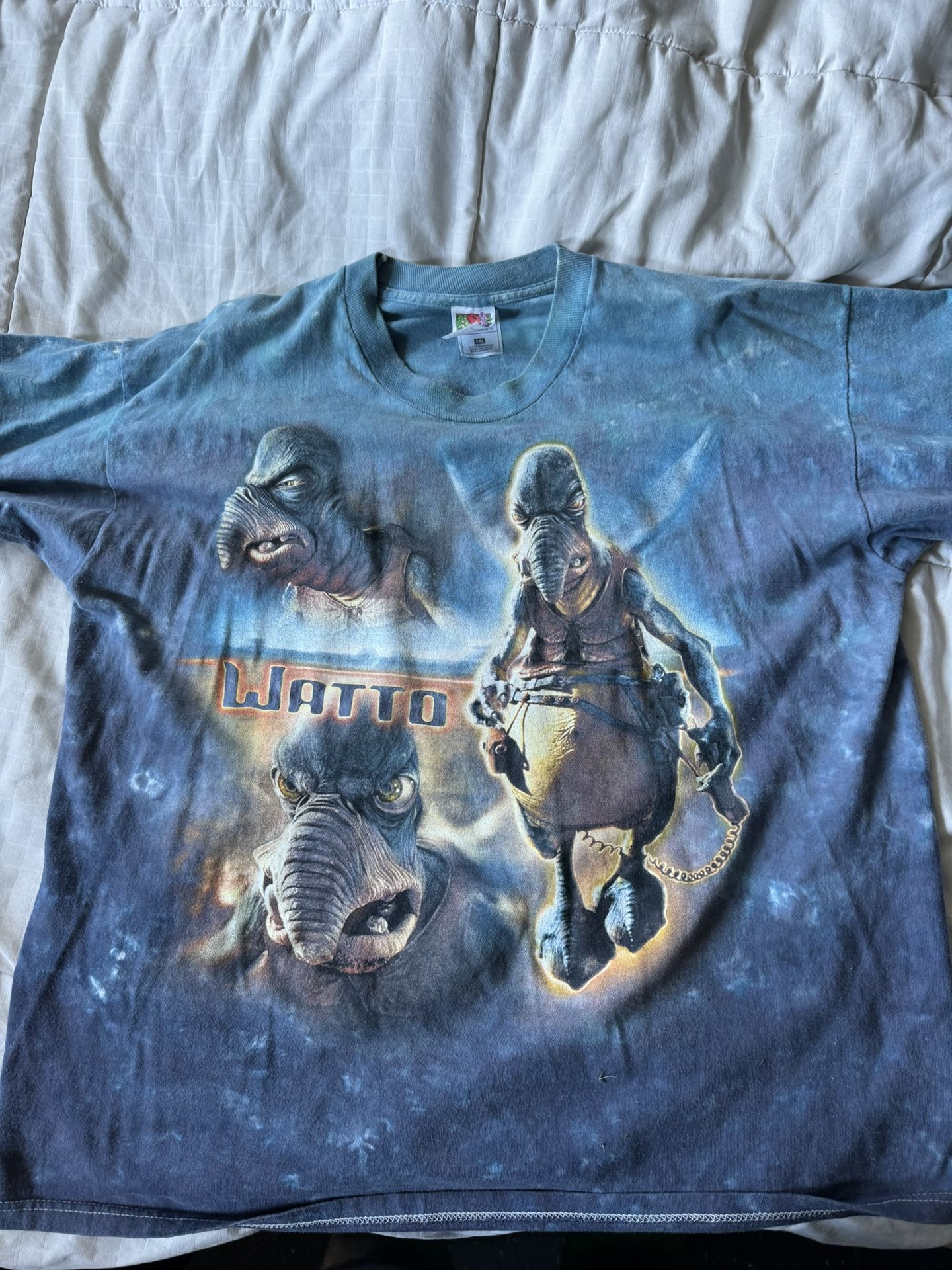 Vintage Star Wars Watto T-Shirt Episode 1 Phantom Menace VTG Liquid Blue Tee XXL