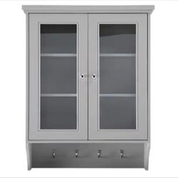 Gazette 23.5 in. W x 7.25 in. D x 31 in. H Bathroom Storage Wall Cabinet in Grey