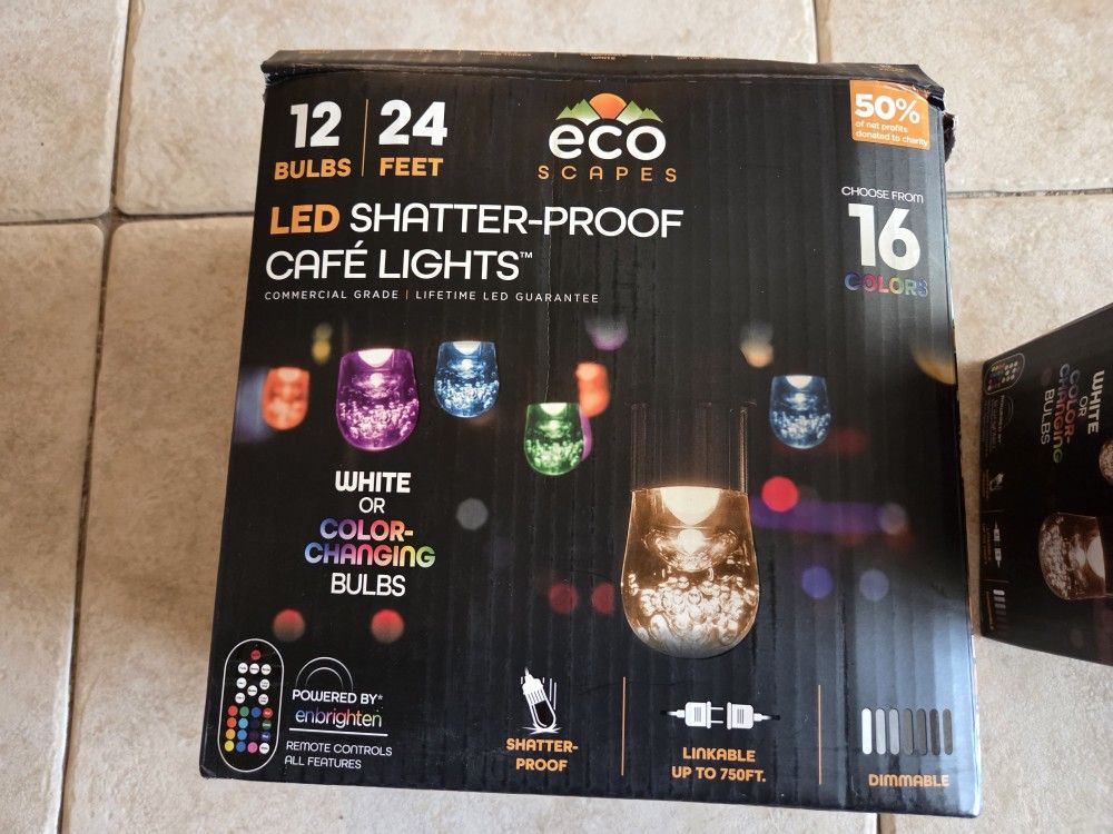 Ecoscapes 24ft LED String Lights Multicolor Shatterproof Indoor/ Outdoor