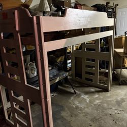 Hardwood Lofted Twin Bed
