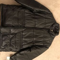 Men's leather down jacket. Never worn.