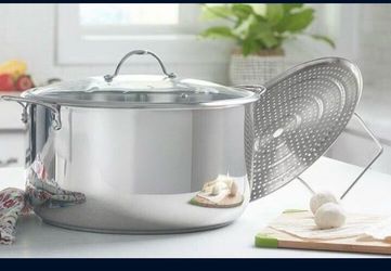 Princess house Olla de 15 qt tamalera con parilla
