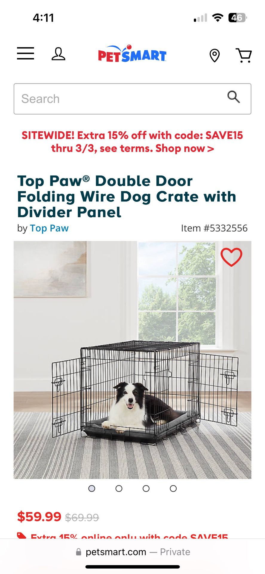 Top Paw 36” Dog Crate