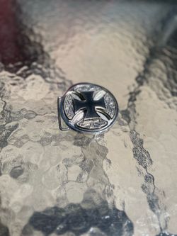 SMC Vintage Iron Cross Spinning Belt Buckle