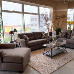 Same day delivery !! Tibbee Slate Living Room Set (SOFA and LOVESEAT