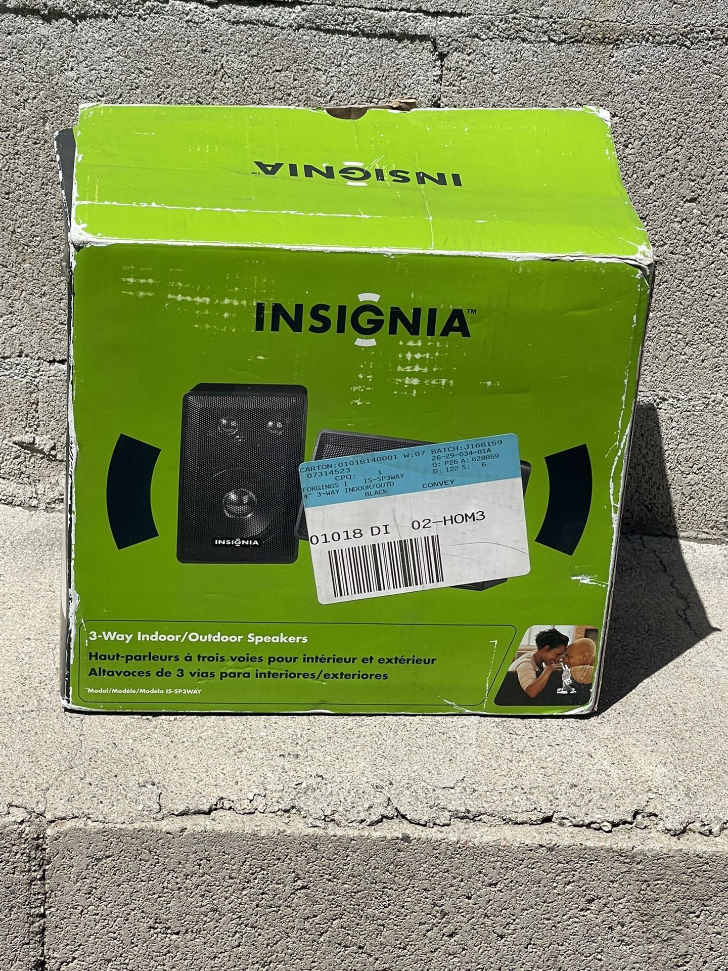 Insignia 3 Way Indoor/Outdoor Speakers/ Never Used!!!