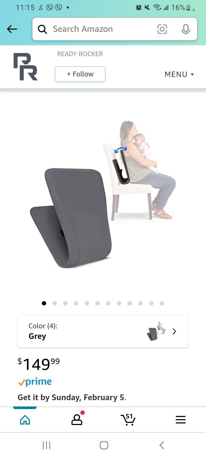READY ROCKER Portable Rocking-Chair - Ideal for Nursery Furniture,  Home-Office-Chair-Outdoor-Use, Travel for Moms, Dads, Seniors - Replaces  Need for G for Sale in South Bend, IN - OfferUp