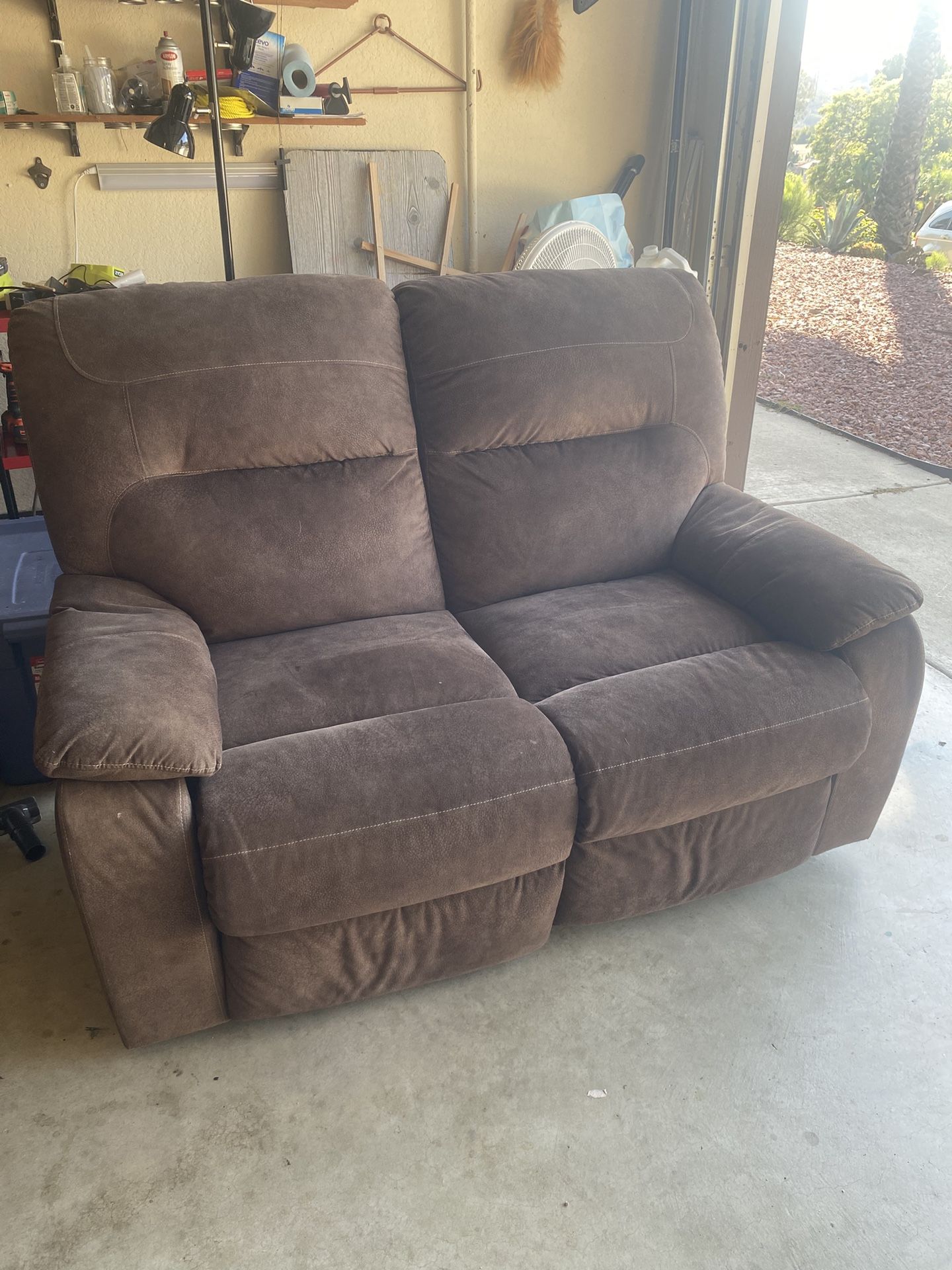 Brown Reclining Loveseat