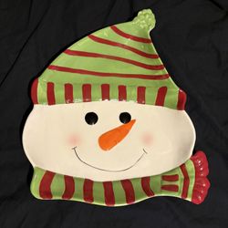 Snowman Serving Dish 