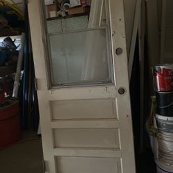 32” Hardwood Exterior Door.  Antique.