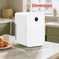 🥨Kikihuose 12L/22L Mini Fridge for Bedroom, Personal Small Refrigerator for Skin Care, Cosmetics, 110V/12V Portable Refrigerator Cooler & Warmer for 