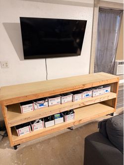 Handmade Wood Open Shelf Storage Stand