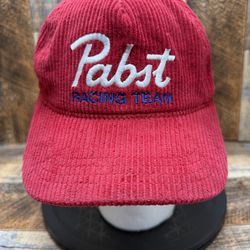 Vintage Style Corduroy Pabst Blue Ribbon Beer Racing Team SnapBack Hat