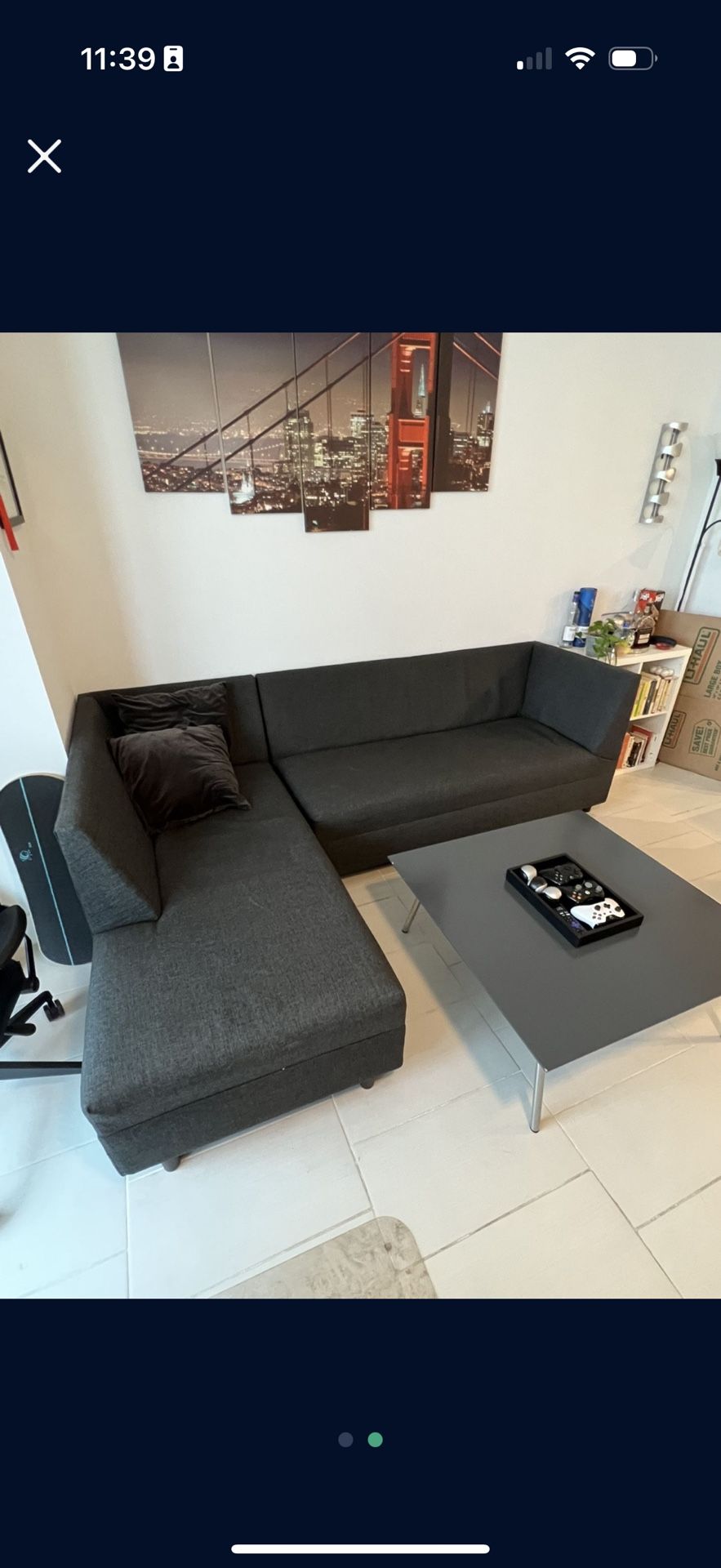 Charcoal Sectional Couch