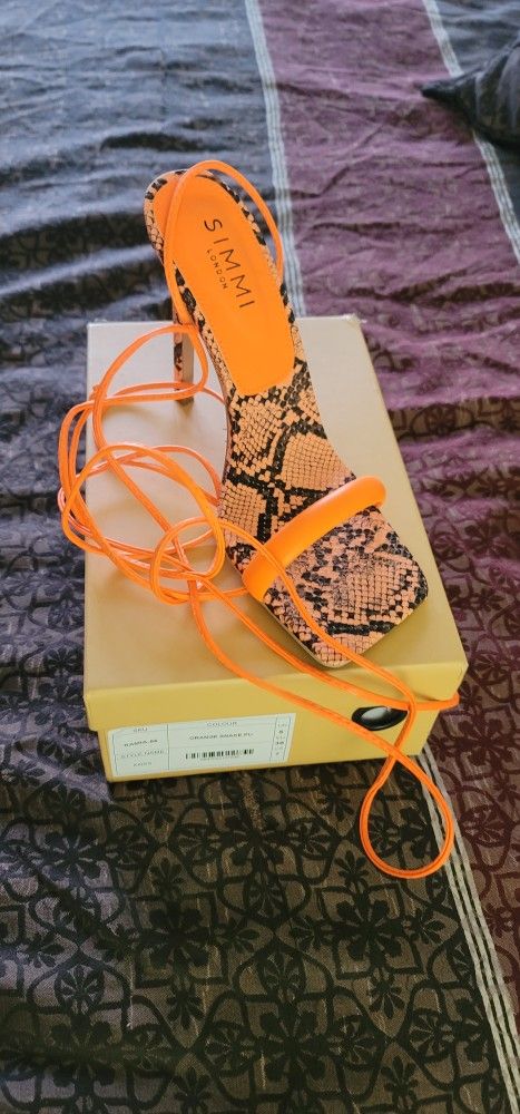 Orange Snake Heels