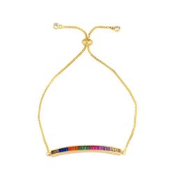Fashion Bracelet Rainbow Style Pave Colorful