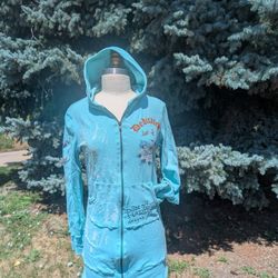 Ed Hardy 2000's Turquoise Long Hoodie 
