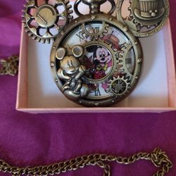 Vintage Rare Mickey Mouse With Ears Pocket Watch