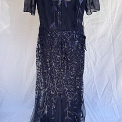 NWT Ever Pretty long dress Size 16 dark blue sequins 