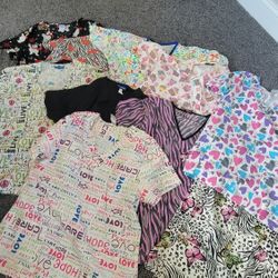 Printed Scrub Tops