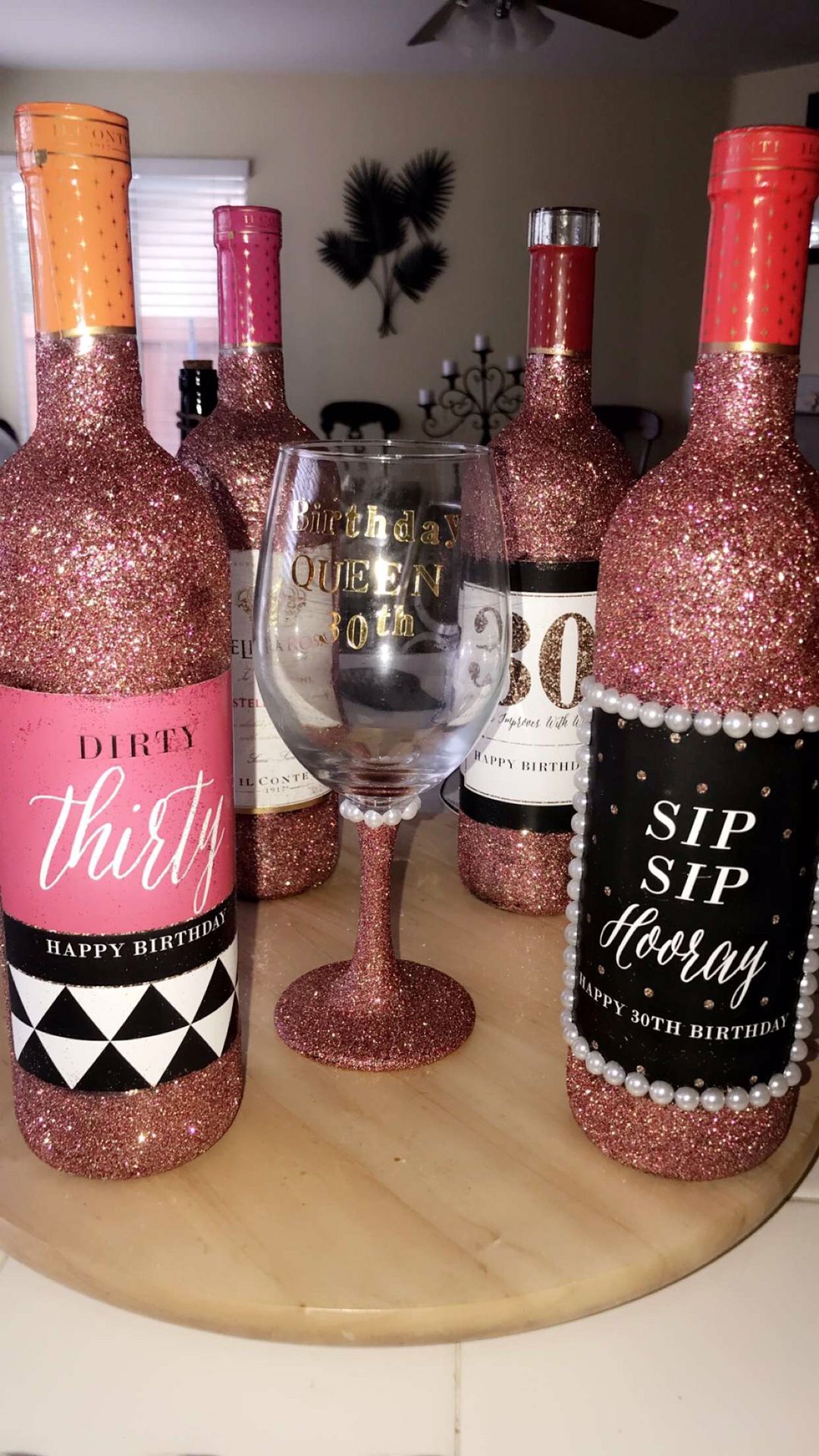 30th Birthday wine bottles