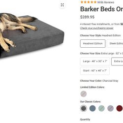 
Dog Supplies Bundle – 2 Beds (Big Barker + Foam), Leashes, Toys – $120 OBO