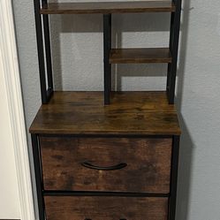 (NEW) 45” High Tall Narrow Nightstand /W 3 Drawers