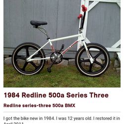 1984 Redline 500a Bmx Bicycle 