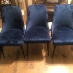 3 Blue Chairs  Large Rug