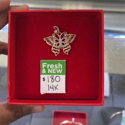 Butterfly 14k Gold Pendant