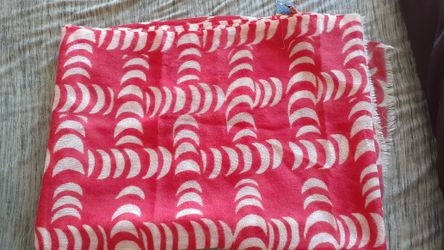 Tory Burch-Crescent Fringe Wool Scarf in Rasberry Sorbet-NWT