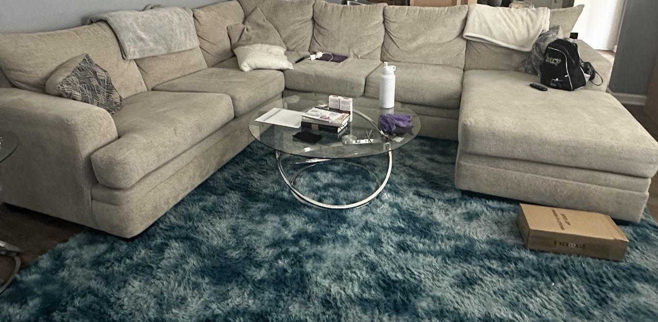 Tan Sectional Sofa Bed (2 Piece) Left Facing 