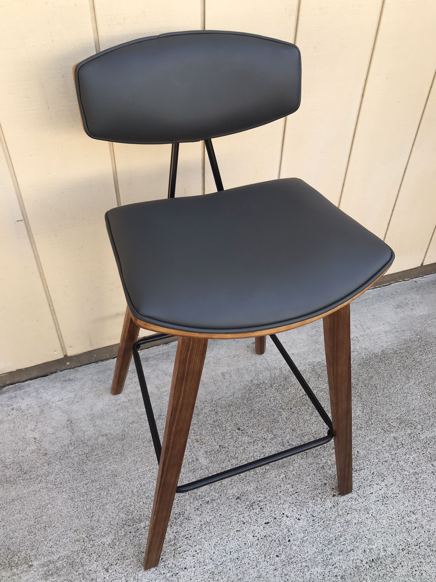 Wood and Bonded Leather Barstool