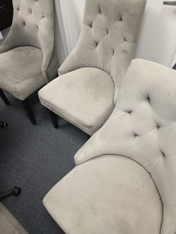 3 Grey Velvet Chair Available If Posted