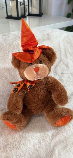 Halloween Teddy Bear Plush with Witch Hat