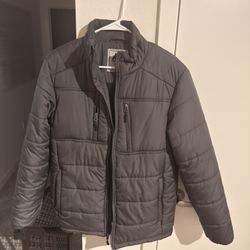 Mountain Club Men's Quilted Zipper Puffer Jacket Gray Size S